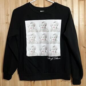 Marilyn Monroe Crewneck Sweatshirt Thin Black Graphic Front Youth Teen Girl Sz M